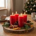 Solid-colored candles red 50x100mm 4 pcs | Floristik24.ie