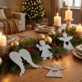 Scatter decoration Christmas angel decoration silver glitter H8cm 24 pcs | Floristik24.ie