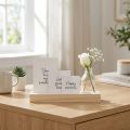 Card holder wood Photo holder wood mini vase 25×7.5×12cm | Floristik24.ie