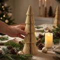 Paper Christmas Tree Fir Tree Small Cream Gold H30cm | Floristik24.ie