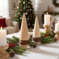 Christmas tree wood natural table decoration Christmas H18cm 2 pcs | Floristik24.ie