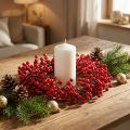 Berry wreath red berries artificial decoration ring green Ø30cm | Floristik24.ie