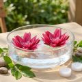Floating water lily artificial table decoration fuchsia Ø15cm 2pcs | Floristik24.ie