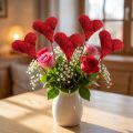 Sisal heart 5cm red on stick 24 pcs | Floristik24.ie