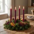 Solid-colored taper candles, burgundy, 22×240mm, 12 pieces | Floristik24.ie