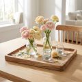 Decorative tray, acacia wood, rectangular, natural finish, 30×25cm | Floristik24.ie