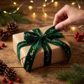 Gift ribbon, Christmas ribbon, velvet ribbon Green Merry Christmas 25mm 20m | Floristik24.ie