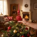Christmas tree topper red Christmas tree topper glass H34cm 1 pc | Floristik24.ie