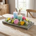 Table decoration, decorative tray in shabby chic style, tray with feet, wooden decoration 40cm | Floristik24.ie