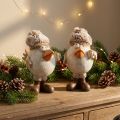 Christmas figures bird with hat beige 11.5x8x14cm 2pcs | Floristik24.ie