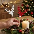 Plug Reindeer Red, White 8.5cm L37cm | Floristik24.ie