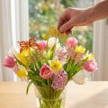 Flower plug butterfly deco wood colored 8.5cm 12pcs | Floristik24.ie