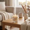 Scented candle in glass, vanilla and white musk, 3h, H8.5cm | Floristik24.ie