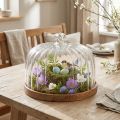 Wooden plate with cheese dome