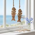 Wooden Fish Decoration Hanger Maritime in Natural 16x2x5cm 2pcs | Floristik24.ie