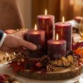 Burgundy colored pillar
