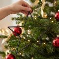 Large black glitter hanging stars, Ø24cm, Christmas and party decorations, set of 6 | Floristik24.ie