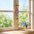 Wooden fish for hanging bell natural blue white H46cm | Floristik24.ie