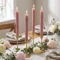 Taper Candles Solid Colored Old Pink 34mm x 300mm 4 Pcs | Floristik24.ie