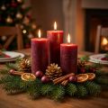 Candles solid colored dark red 34mm x 300mm 4pcs | Floristik24.ie