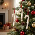 Candy Cane Hangers White Colorful Glitter Decoration 30cm 4-Piece Set | Floristik24.ie