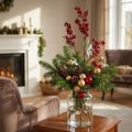 Artificial berry branch red artificial branch Christmas decoration 74cm | Floristik24.ie