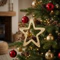 Christmas pendant, star decoration for Advent, decoration star golden 14 × 14cm | Floristik24.ie
