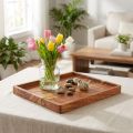 Decorative serving tray, acacia wood, oiled, 30x25cm | Floristik24.ie