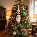 Tree Topper Glass Santa Claus Christmas Tree Topper 34cm | Floristik24.ie