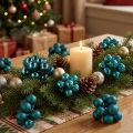 Mini Christmas baubles in glossy matte mix with mirrored berries, 25mm, 140 pieces | Floristik24.ie