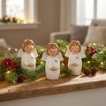 Adorable ceramic angel with gold accents white 7 cm – gift idea and lovely decoration – 6 pieces | Floristik24.ie