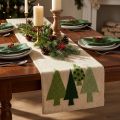 Table runner Christmas fir trees green 140x41,5cm | Floristik24.ie