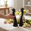 Easter decoration chicken decoration rooster black gold H19cm 2 pieces | Floristik24.ie