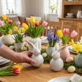 Easter bunny decorative figures rabbits with dot pattern 17cm 2pcs | Floristik24.ie