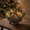 Bowl with reindeer head golden antique look metal Ø14cm | Floristik24.ie