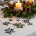 Deco stars wood blue, green wooden stars Christmas 4cm mix 36pcs | Floristik24.ie