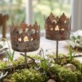 Tealight holder Ø4cm H9.5cm for sticking grey 4 pcs | Floristik24.ie