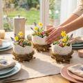 Easter nest bowl in egg shape for spring decoration 11cm 4pcs | Floristik24.ie