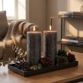 Elegant anthracite pillar candles 85x200mm - Rustic design, long burning time, set of 2 for stylish decoration | Floristik24.ie