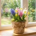Round planter, natural decoration, bark, birch pot, Ø12cm H10cm, 5 pieces | Floristik24.ie