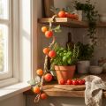 Artificial Tomato Garland, Decorative Vine, Lifelike Living Room Decor, 135cm | Floristik24.ie