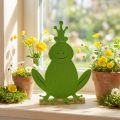 Frog King felt wood green 20cm x 27.5cm summer decoration | Floristik24.ie