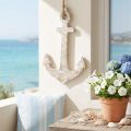 Decorative anchor wood white wiped wooden anchor for hanging 30.5cm | Floristik24.ie