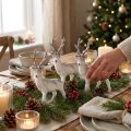 Decorative Reindeer White with Glitter – Winter Christmas Decoration 20cm 3pcs | Floristik24.ie