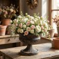 Plant cup chalice antique look black brown Ø20cm H15cm | Floristik24.ie