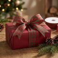 Gift ribbon checkered fabric ribbon red green Scottish 25mm 20m | Floristik24.ie