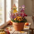 Flower plug autumn decoration wood yellow purple 8×6cm 12pcs | Floristik24.ie
