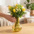 Vase yellow glass vase bulbous flower vase glass Ø10.5cm H15cm | Floristik24.ie