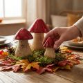 Decorative mushrooms wooden mushrooms red gloss autumn decoration H6/8/10cm set of 3 | Floristik24.ie