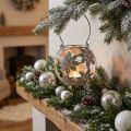 Wind light metal hanging decoration decorative lantern gray Ø14cm H13cm | Floristik24.ie